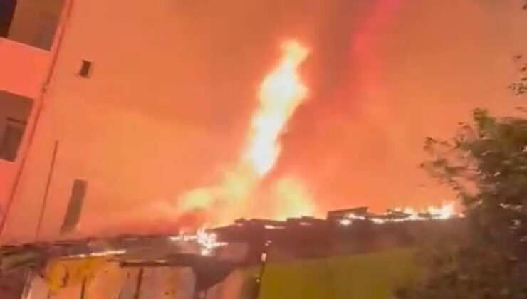 Ümraniye’de gecekondu alev alev yandı
