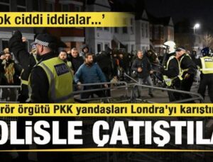 Terör örgütü PKK yandaşları Londra’yı karıştırdı! Polisle çatıştılar