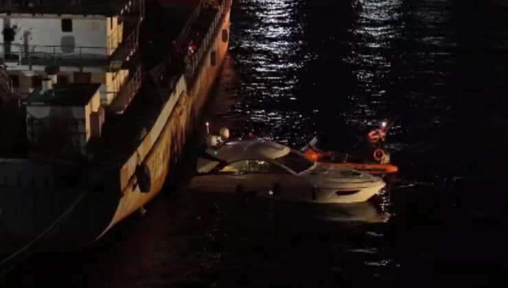 Üsküdar’da gemiye çarpan tekne battı!